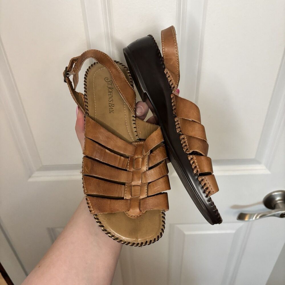 Vintage Leather St. John’s Bay Fisherman Sandal Euc Size 8M